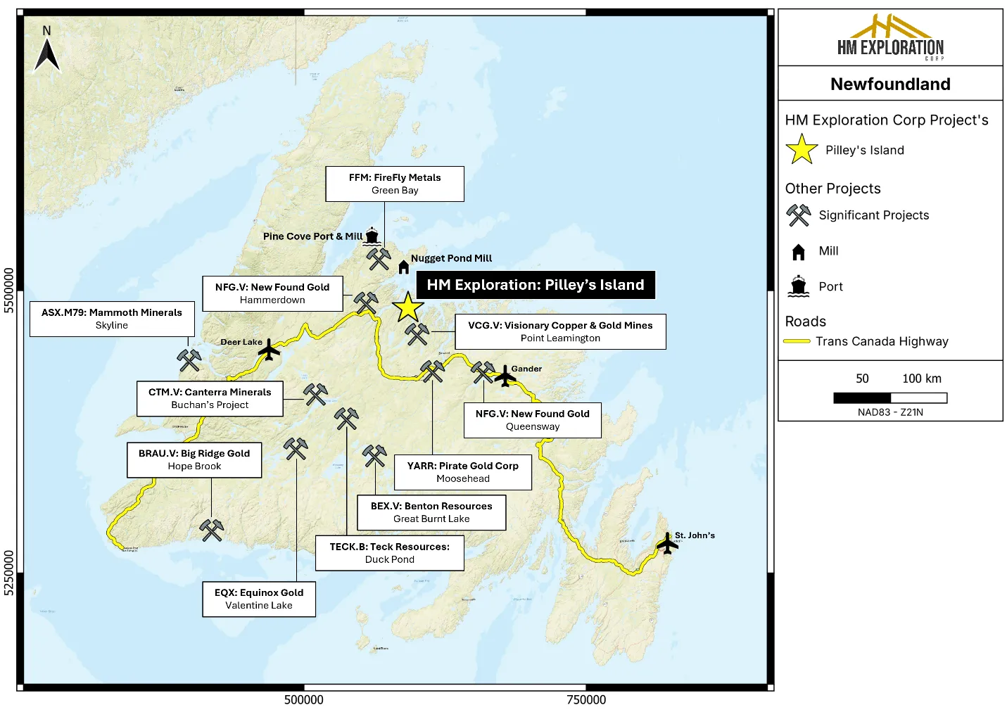 HM Exploration Expands Pilley’s Island VMS District with Acquisition of Lewis Copper Tenure