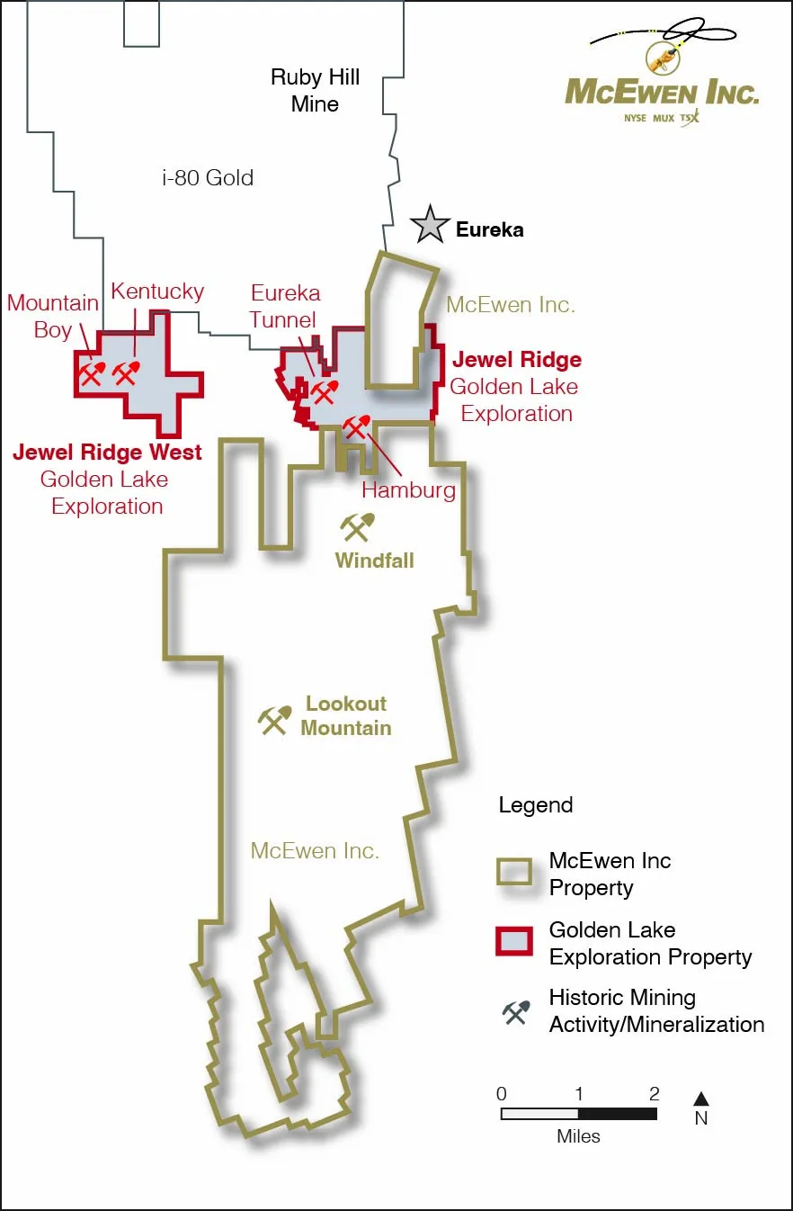 McEwen Inc. to Acquire Golden Lake Exploration Inc. — Further Consolidates Gold Bar Mine Complex in Nevada