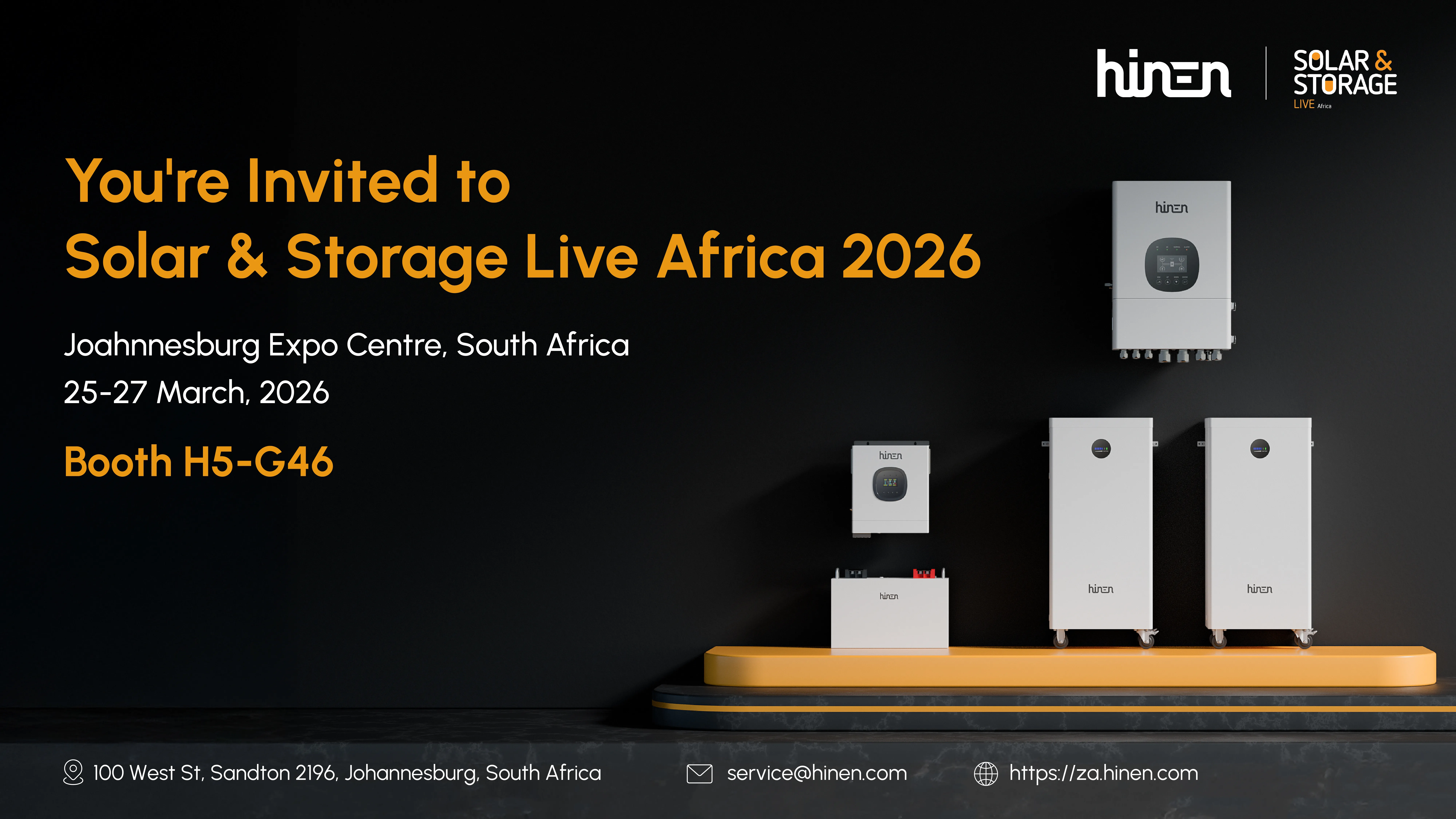Hinen Introduces 3kW Cost-Effective Off-Grid and 12kW High-Power Hybrid Solutions at Solar & Storage Live Africa 2026